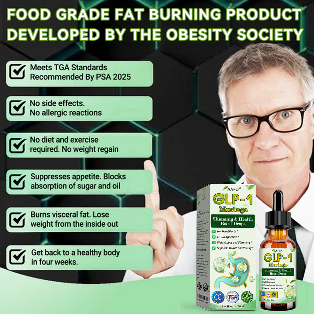 AAFQ® GLP-1 Moringa Slimming & Health Boost Drops 🌈(Food-grade fat burner – Developed by Obesiity Soiciety)