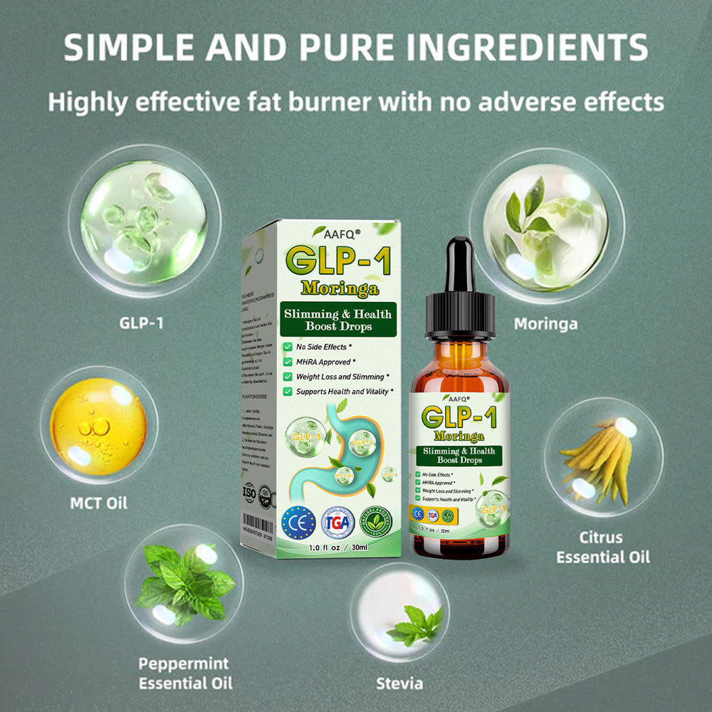 AAFQ® GLP-1 Moringa Slimming & Health Boost Drops 🌈(Food-grade fat burner – Developed by Obesiity Soiciety)