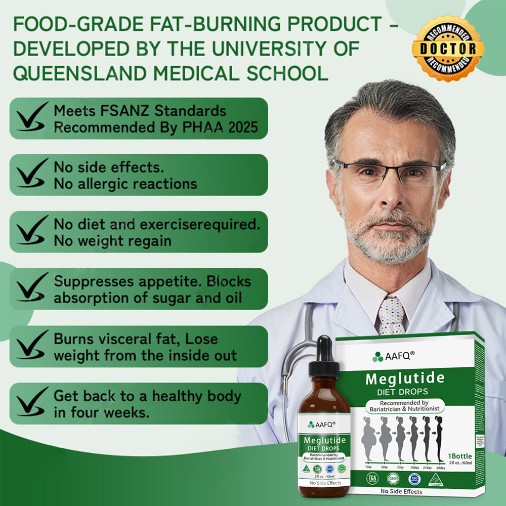 AAFQ® Meglutide（GLP-1） Slimming & Health Boost Drops🏆🏆 ( Food-grade fat burner – Developed by The Obesity Society)