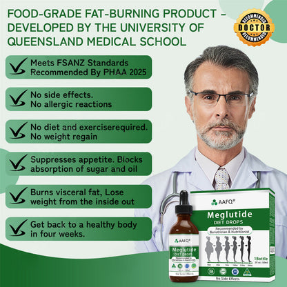 AAFQ® Meglutide（GLP-1） Slimming & Health Boost Drops🏆🏆 ( Food-grade fat burner – Developed by The Obesity Society)