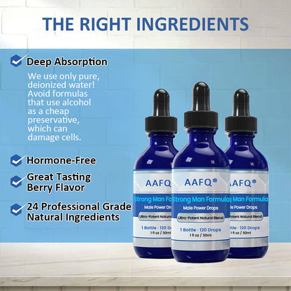 AAFQ® Gotas de Potencia Masculina – Botella Grande para Casa