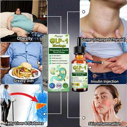 AAFQ® GLP-1 Moringa Slimming & Health Boost Drops 🌈(Food-grade fat burner – Developed by Obesiity Soiciety)