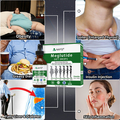 AAFQ® Meglutide（GLP-1） Slimming & Health Boost Drops🏆🏆 ( Food-grade fat burner – Developed by The Obesity Society)